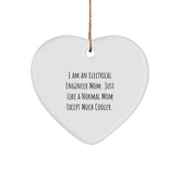 Electrical Engineer Mom's Cool Heart Ornament, Gifts from Mom to Electrical Engineer, Funny Christmas Memorable Present - Image 1